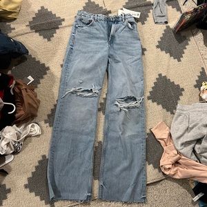 New with tags viral tik tok zara jeans wide leg